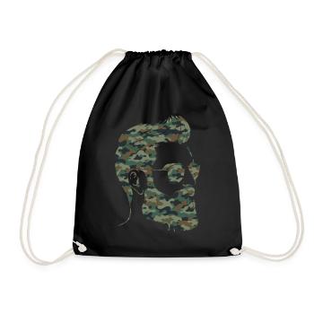 Beard Lover Bearded Man Camo - Drawstring Bag - black - Front