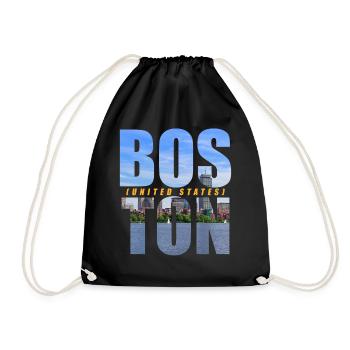 Boston USA Souvenir - Drawstring Bag - black - Front