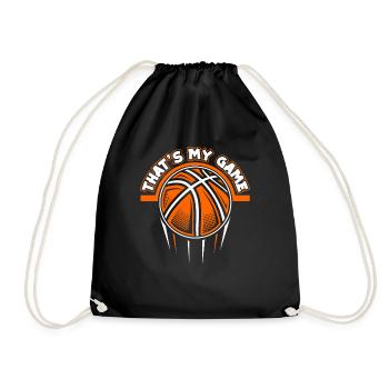 That's My Game Basketballkorb Basketballspieler - Turnbeutel - Schwarz - Vorne