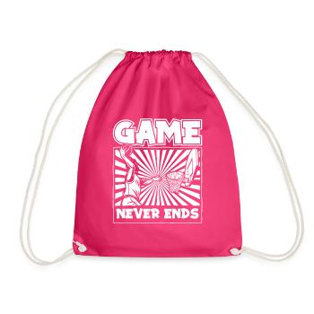 Game Never Ends Basketballspieler Basketballer - Turnbeutel - Fuchsia - Vorne