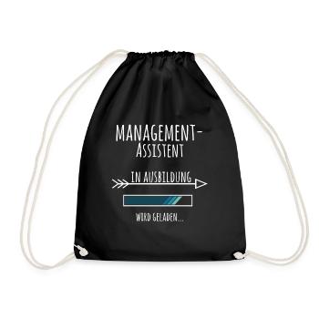 Management Assistent Ausbildung Beruf Geschenk - Turnbeutel - Schwarz - Vorne