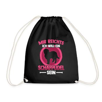 Will ein Schafpudel sein Hütepudel - Turnbeutel - Schwarz - Vorne