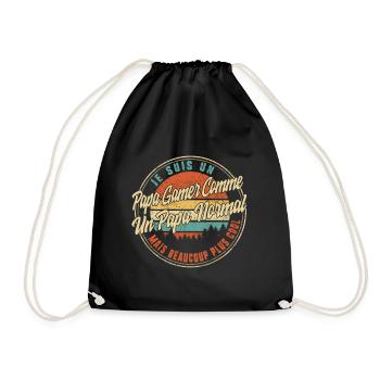 Je Suis Un Papa Gamer Comme Un Papa Normal Mais - Drawstring Bag - black - Front