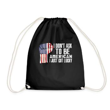 American Pride America US Flag Grown American - Drawstring Bag - black - Front