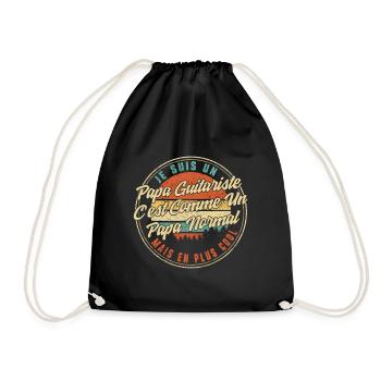 Je Suis Un Papa Guitariste C'est Comme Un Papa - Drawstring Bag - black - Front