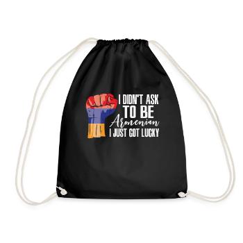 Armenian Pride Armenia Flag Grown Armenian Roots - Drawstring Bag - black - Front