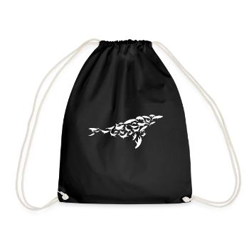 Baleine, Béluga, Rorqual bleu, Rorqual à bosse, Océan, Biologiste marin - Sac de sport léger - noir - Devant