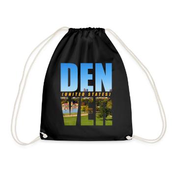 Denver USA Souvenir - Turnbeutel - Schwarz - Vorne