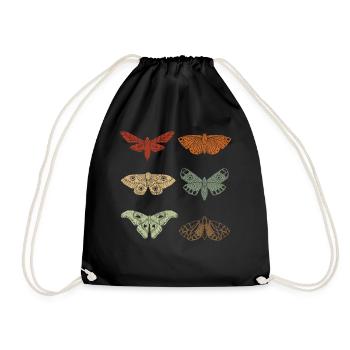 Moth Retro Vintage Moths - Drawstring Bag - black - Front