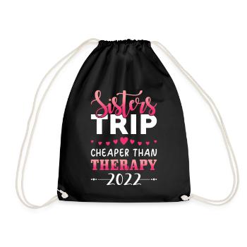 Voyage de vacances soeur moins cher que la thérapie - Sac de sport léger - noir - Devant
