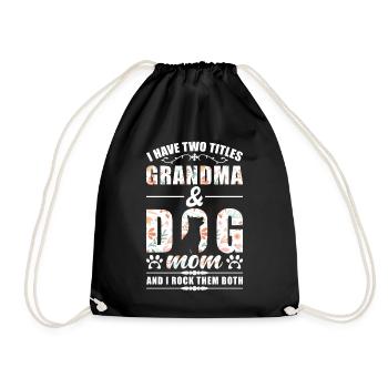 Oma & Hunde Mama - Turnbeutel - Schwarz - Vorne