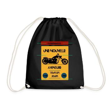 Passion moto, une nouvelle aventure ! - Sac de sport léger - noir - Devant