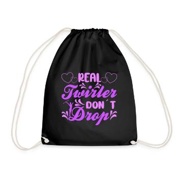 Baton Twirling Real Twirler Ne laissez pas tomber les cadeaux de bâton - Sac de sport léger - noir - Devant