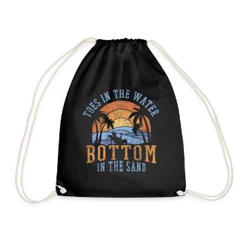 Toes In The Water Bottom In The Sand Beach Holidays - Drawstring Bag - black - Front