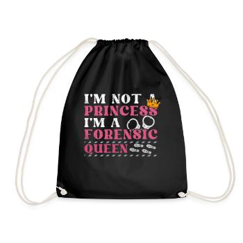 Je ne suis pas une princesse - Je suis une reine médico-légale - Sac de sport léger - noir - Devant