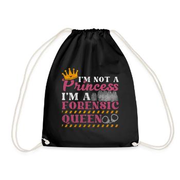 Je ne suis pas une princesse - Je suis une reine médico-légale - Sac de sport léger - noir - Devant
