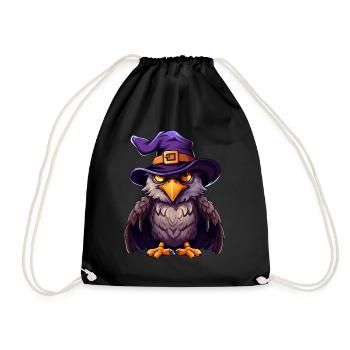 Adler-Hexenhut. Lustiges Halloween-Kostüm für - Turnbeutel - Schwarz - Vorne