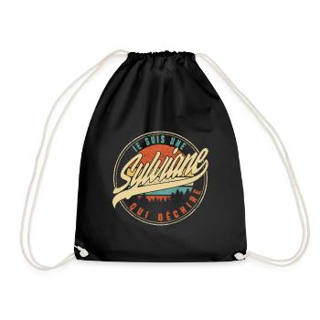Je Suis Une Sylviane Qui Déchire Humour T Shirt - Drawstring Bag - black - Front