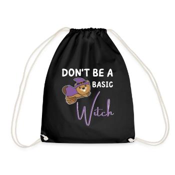 Biber Halloween Hexe Hexen don't be a basic witch - Turnbeutel - Schwarz - Vorne
