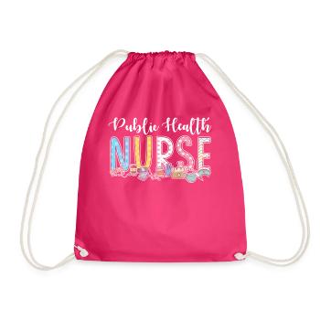 Krankenschwester Im Öffentlichen Gesundheitswesen - Turnbeutel - Fuchsia - Vorne
