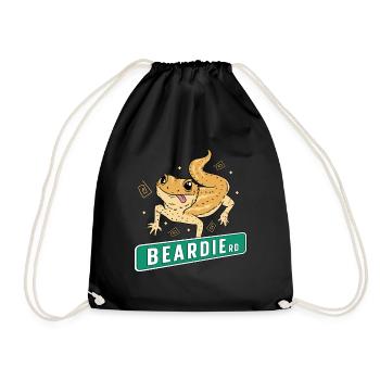 Bearded Dragon Beardie Reptile Owner Lizard Lover - Drawstring Bag - black - Front