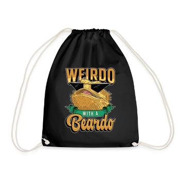 Bearded Dragon Weirdo With A Beardo Lizard Lover - Drawstring Bag - black - Front