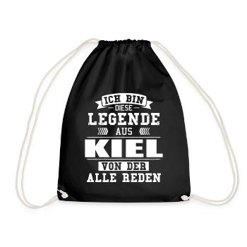 Stadt Kiel Deutschland Legende Spruch - Turnbeutel - Schwarz - Vorne