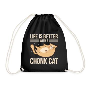 Kitty Fat Cat Lover Meme Kitten Meow Chonk Cat - Turnbeutel - Schwarz - Vorne