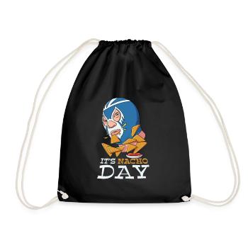Mexican Wrestling Wrestler Lucha Libre Mask - Drawstring Bag - black - Front