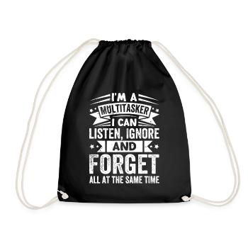 I'm A Multitasker - I Can Listen Ignore - Drawstring Bag - black - Front
