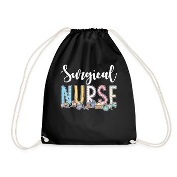 Gift idea for surgical nurses - Drawstring Bag - black - Front