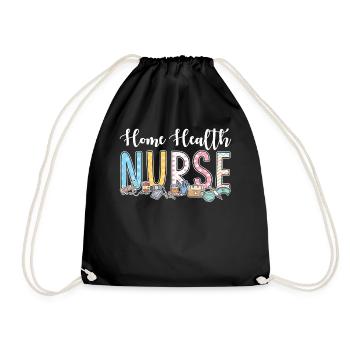Nurses at home - Drawstring Bag - black - Front