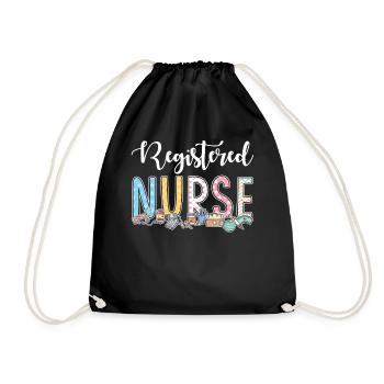 Gift idea for registered nurses - Drawstring Bag - black - Front