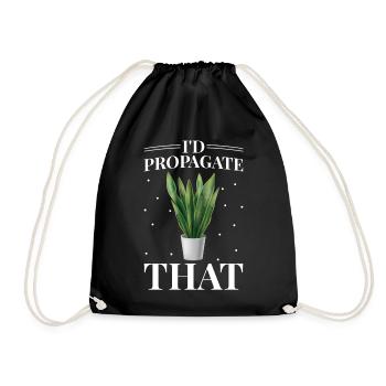 Sansevieria plant lovers, I would - Drawstring Bag - black - Front