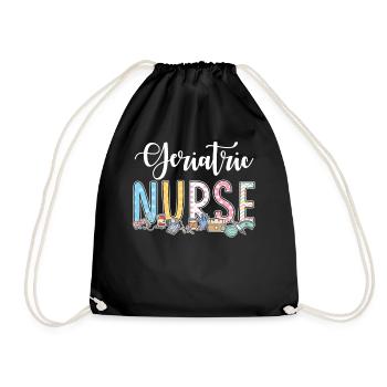Gift idea for geriatric nurses - Drawstring Bag - black - Front