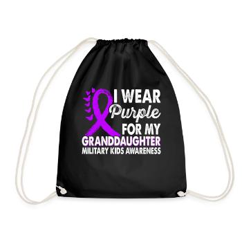Portez du violet pour la petite-fille Mois de la conscience - Sac de sport léger - noir - Devant