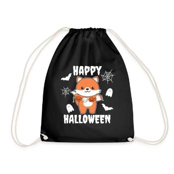 Fox Happy Halloween Costume de Fantôme Citrouille - Sac de sport léger - noir - Devant