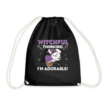 Bunny Halloween Witch Witches I'm Adorable - Drawstring Bag - black - Front