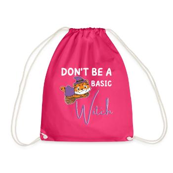 Tiger Halloween witches don't be a basic witch - Drawstring Bag - fuchsia - Front