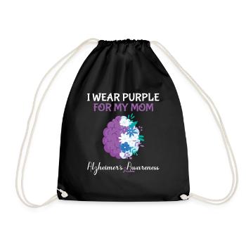 I Wear Purple for my Mom - Alzheimer's Awareness - Turnbeutel - Schwarz - Vorne