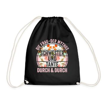 Schwester und Tante - Turnbeutel - Schwarz - Vorne