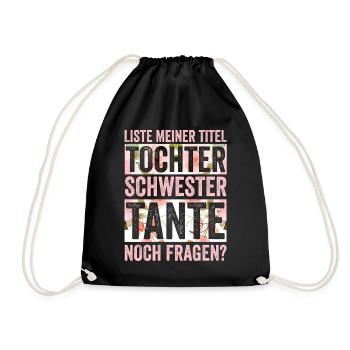 Schwester und Tante - Turnbeutel - Schwarz - Vorne