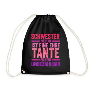 Schwester und Tante - Turnbeutel - Schwarz - Vorne
