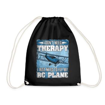 I don't need therapy I just need to fly my RC Plane - Drawstring Bag - black - Front