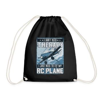 I don't need therapy I just need to fly my RC Plane - Drawstring Bag - black - Front