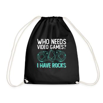 Geologist Children Stone Collector Stones Geology Boy - Drawstring Bag - black - Front