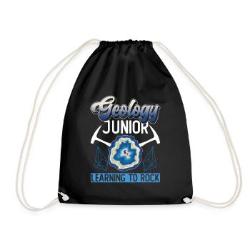 Geologist Children Stone Collector Stones Geology Boy - Drawstring Bag - black - Front