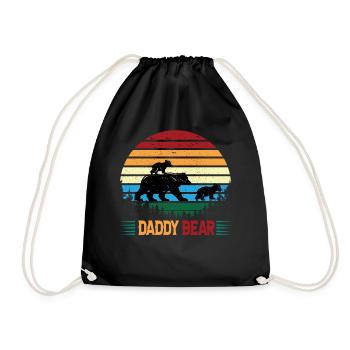 Le père ours avec des petits ours se promène dans la forêt - Sac de sport léger - noir - Devant
