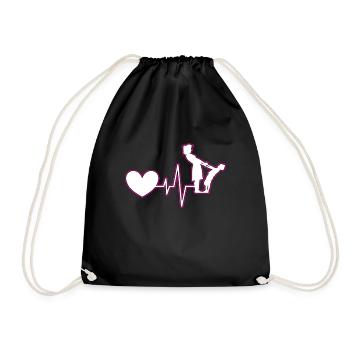 Battement de cœur mère-enfant - Sac de sport léger - noir - Devant