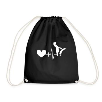 Battement de cœur mère-enfant - Sac de sport léger - noir - Devant